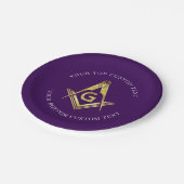 Personalisierte Masonic-Party-Lieferungen | Lila G Pappteller (Schrägansicht)