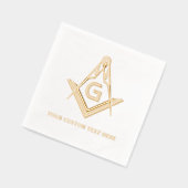 Personalisierte Masonic Square und Compass Real Go Servietten Mit Folie (Links)