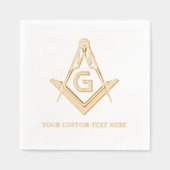 Personalisierte Masonic Square und Compass Real Go Servietten Mit Folie (Vorderseite)