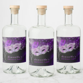 Personalisierte Masquerade Party Wasserflasche Alkoholflaschenetikett