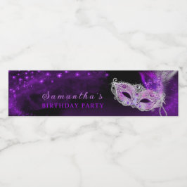 Personalisierte Masquerade Party Wasserflasche Wasserflaschenetikett
