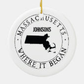 Personalisierte Massachusetts Ornament (Hinten)