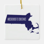 Personalisierte Massachusetts Weihnachtsfeier Keramikornament (Vorderseite)