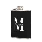 Personalisierte Maßanfertigung Monogramm Schwarz Flachmann (Links)