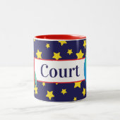 Personalisierte Massenumarmung für Weltraumraketen Zweifarbige Tasse (Mittel)