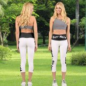 Personalisierte, maßgeschneiderte, weiße Hochwaist Capri Leggings