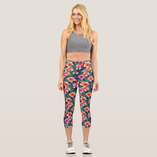 Personalisierte maßgeschneiderte Yoga Capris mit h (Vorderseite)