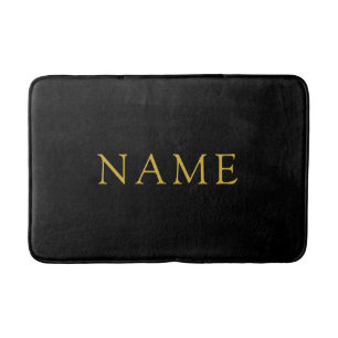 Personalisierte massive schwarze Badematte mit ind