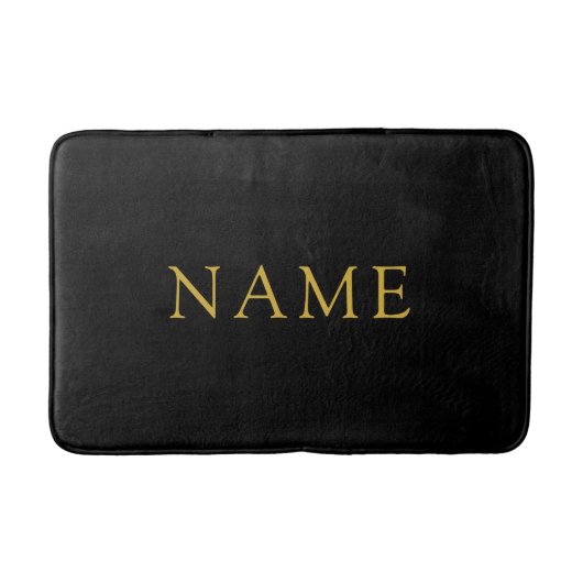 Personalisierte massive schwarze Badematte mit ind (Vorderseite)