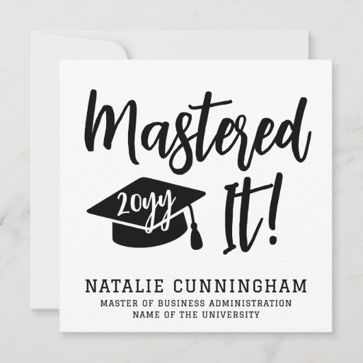 Personalisierte Master-Grad-Abschluss meistert es (Vorderseite)