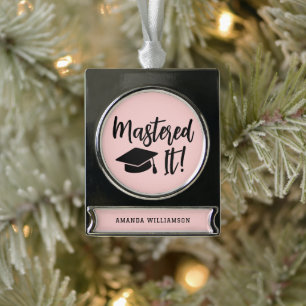 Personalisierte Master-Grad-Abschluss meistert es Banner-Ornament Silber