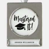 Personalisierte Master-Grad-Abschluss meistert es Banner-Ornament Silber (Vorderseite)