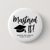 Personalisierte Master-Grad-Abschluss meistert es Button (Vorderseite)