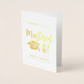 Personalisierte Master-Grad-Abschluss meistert es Folienkarte (Vorderseite)