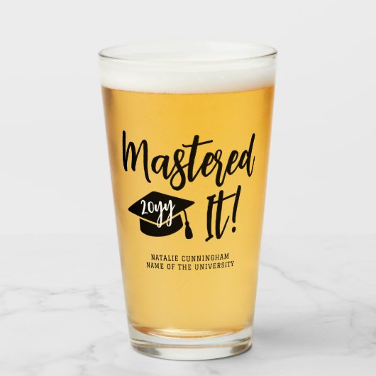 Personalisierte Master-Grad-Abschluss meistert es Glas (Vorne (Gefüllt))