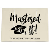 Personalisierte Master-Grad-Abschluss meistert es Große Geschenktüte (Vorderseite)