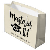 Personalisierte Master-Grad-Abschluss meistert es Große Geschenktüte (Rückseite Schrägansicht)