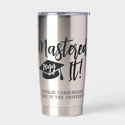 Personalisierte Master-Grad-Abschluss meistert es Thermobecher (Links)
