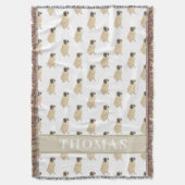 Personalisierte Mastiff Rosa und Weiß Decke (Vorderseite Vertikal)