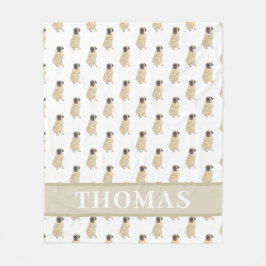 Personalisierte Mastiff Rosa und Weiß Fleecedecke