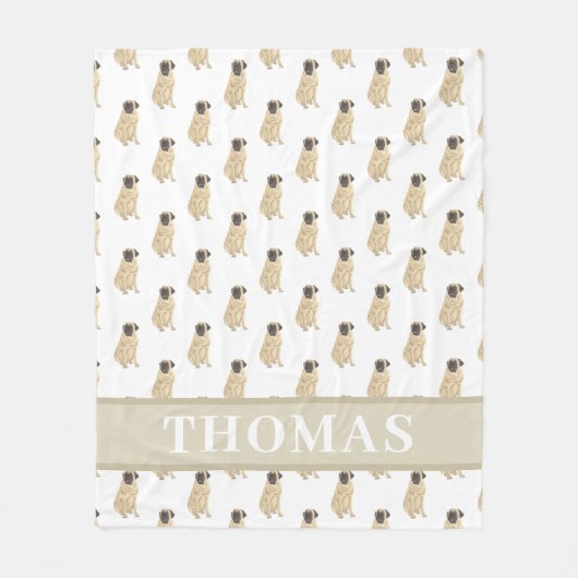 Personalisierte Mastiff Rosa und Weiß Fleecedecke (Vorderseite)