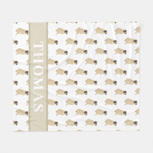 Personalisierte Mastiff Rosa und Weiß Fleecedecke (Vorderseite (Horizontal))