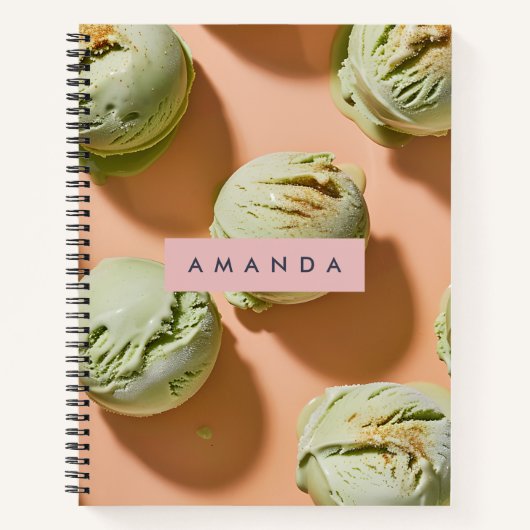 Personalisierte Matcha-Eiscreme-Kugel Notizblock (Vorderseite)