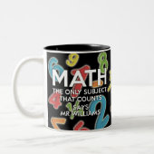 Personalisierte Mathematik das einzige Thema, das Zweifarbige Tasse (Links)