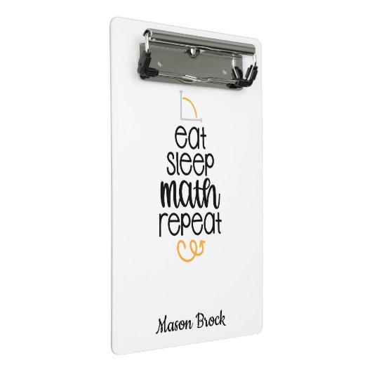 Personalisierte Mathematikschülerin Mini Klemmbrett (Schrägansicht)