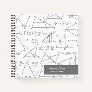 Personalisierte mathematische Diagramme Muster Mil Notizblock