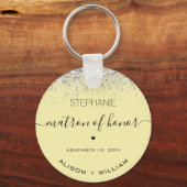 Personalisierte Matron der Ehre Glitzer Konfetti Schlüsselanhänger (Vorderseite)