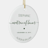 Personalisierte Matrone des dunkelgrünen Textes Keramik Ornament (Rechts)