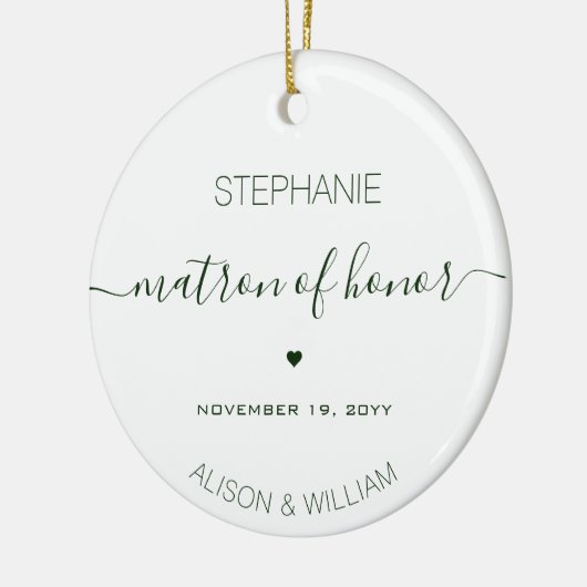 Personalisierte Matrone des dunkelgrünen Textes Keramik Ornament (Links)