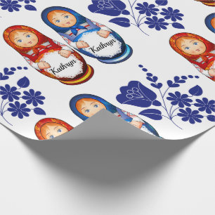 Personalisierte Matryoshka-Puppen Geschenkpapier