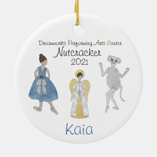 Personalisierte Maus/Engel/Party Girl Keramik Ornament (Hinten)