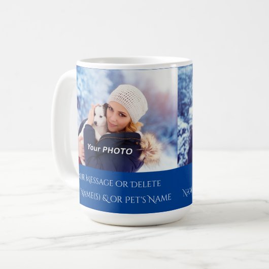 Personalisierte Maus mit Foto und Text oder Lösche Kaffeetasse (Vorderseite Links)