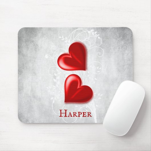 Personalisierte Maus-Pad mit rotem Herzen Mousepad (Mit Mouse)
