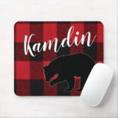 Personalisierte Maus Pad Red Buffalo Kariert Bären Mousepad (Mit Mouse)