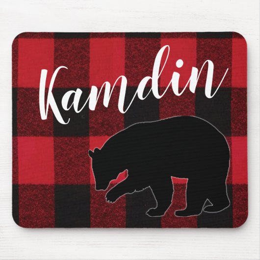 Personalisierte Maus Pad Red Buffalo Kariert Bären Mousepad (Vorne)