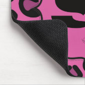 Personalisierte Mauspad mit rosa schwarzem Leopard (Ecke)