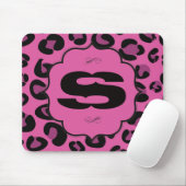 Personalisierte Mauspad mit rosa schwarzem Leopard (Mit Mouse)