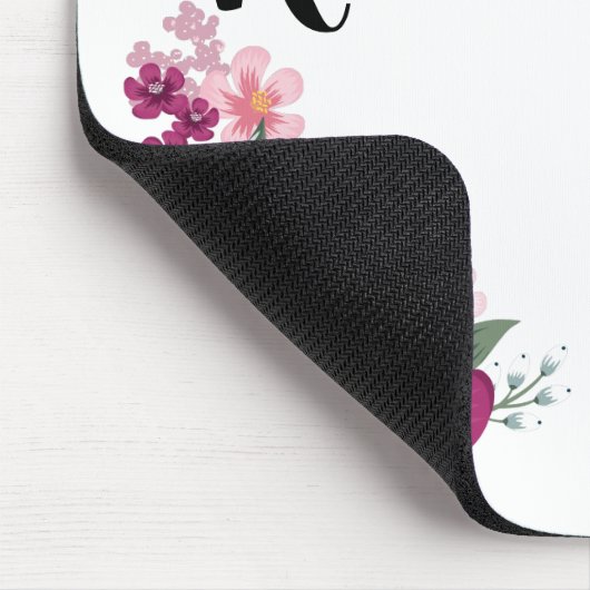 Personalisierte Mauspad Tropische Blume auf Weiß (Ecke)
