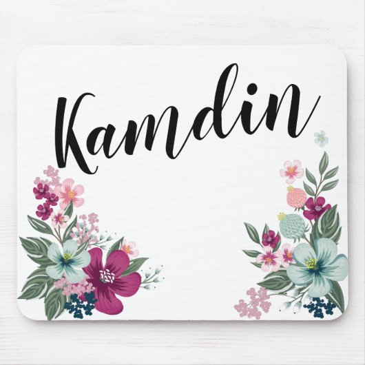 Personalisierte Mauspad Tropische Blume auf Weiß (Vorne)