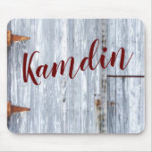 Personalisierte Mauspad Weißwaschholz Holzstall Tü (Vorne)
