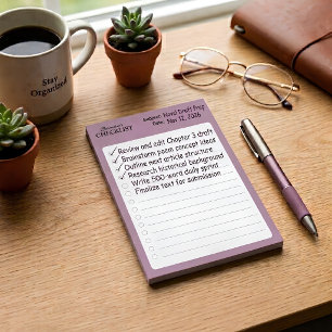 Personalisierte Mauve-Checkliste Post-it Klebezettel