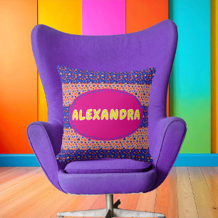 Personalisierte Maximalistische Bunte Herzen Decor Kissen