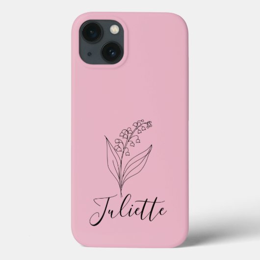 Personalisierte May Lily of the Valley Birth Blume Case-Mate iPhone Hülle (Rückseite)