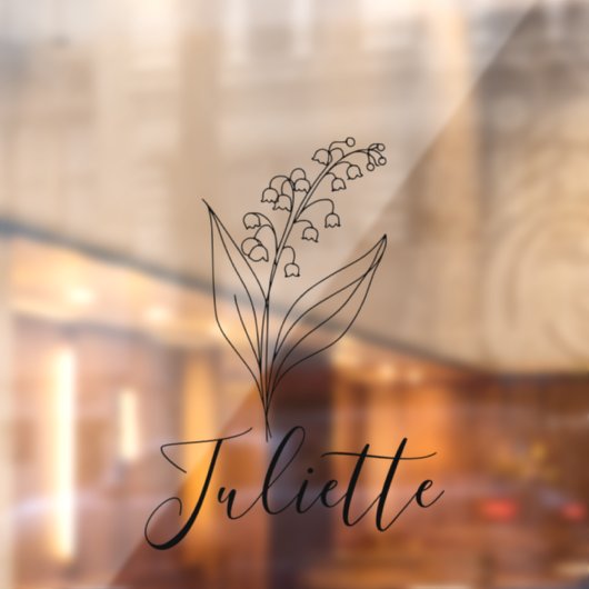 Personalisierte May Lily of the Valley Birth Blume Fensteraufkleber (Blatt 2)