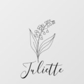 Personalisierte May Lily of the Valley Birth Blume Fensteraufkleber (Blatt)