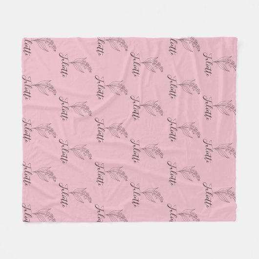 Personalisierte May Lily of the Valley Birth Blume Fleecedecke (Vorderseite (Horizontal))